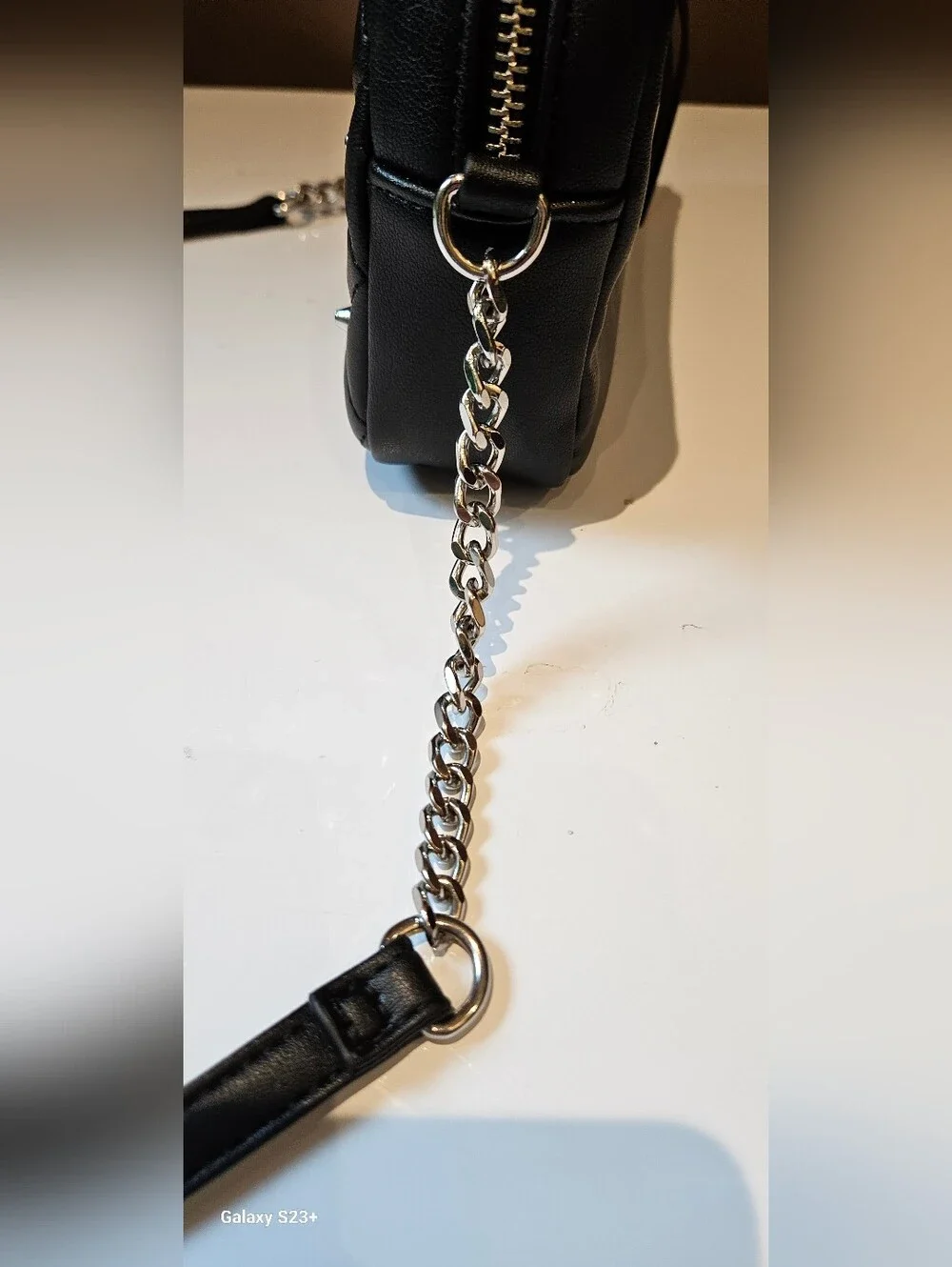 NWT Rebecca Minkoff Diamond Quilt Studded Crossbody Bag Black Silver